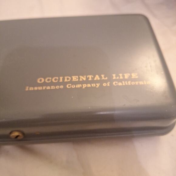 Vintage Occidental Life Insurance Company Metal Lock Box No Key - Picture 2 of 6